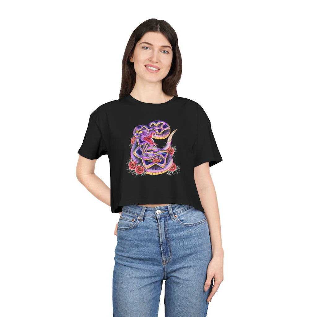 BITE INTO LOVE with our Women's Crop Tee
