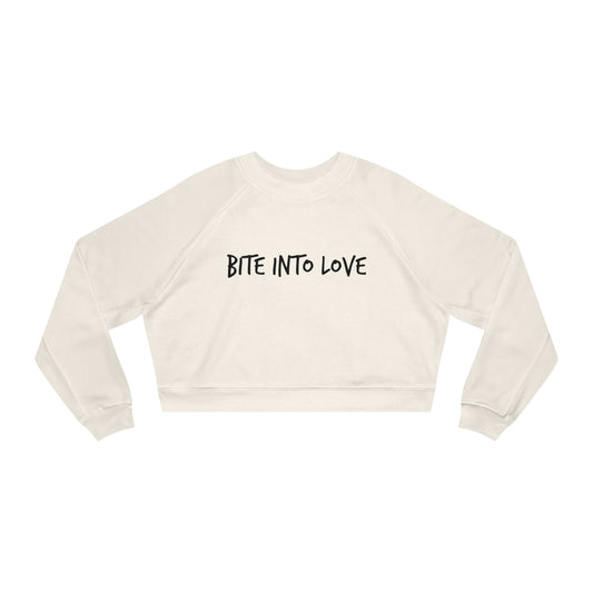 BITE INTO LOVE - Women's Cropped Fleece Pullover