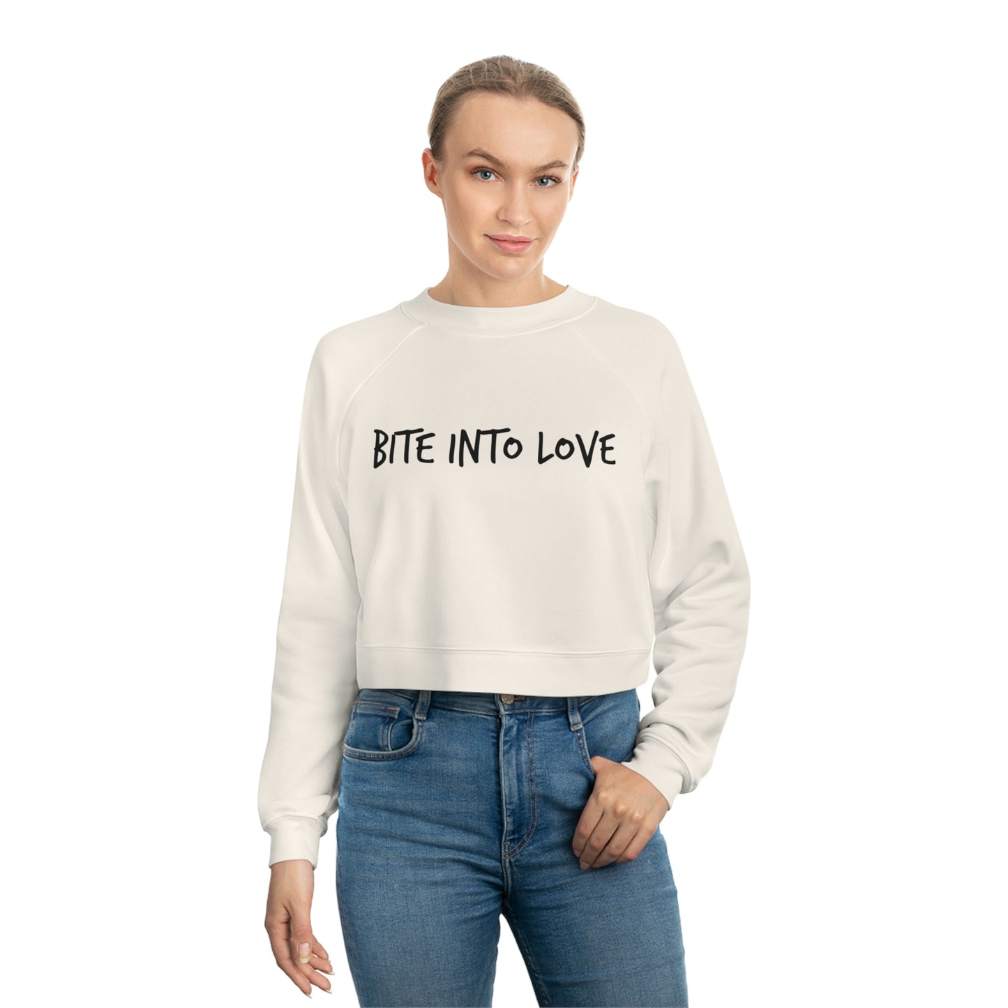 BITE INTO LOVE - Women's Cropped Fleece Pullover